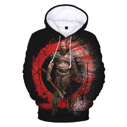 3D pop game God Of War printing Hoodies for men Kratos graphic hooded hoody kid fashion cool hip hop pullovers harajuku clothing