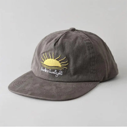 Casquette de baseball à visière plate mignonne pour femmes, hommes et adolescents, avec broderie « Sunrise », casquettes d'été et chapeaux de soleil