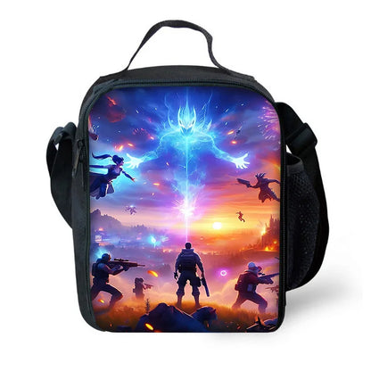 Hot Game Shooting Fortnite Child Insulated Large Capacity Bag for Boys and Girls, Student Outdoor Reusable Thermal Cooler Lunch Box