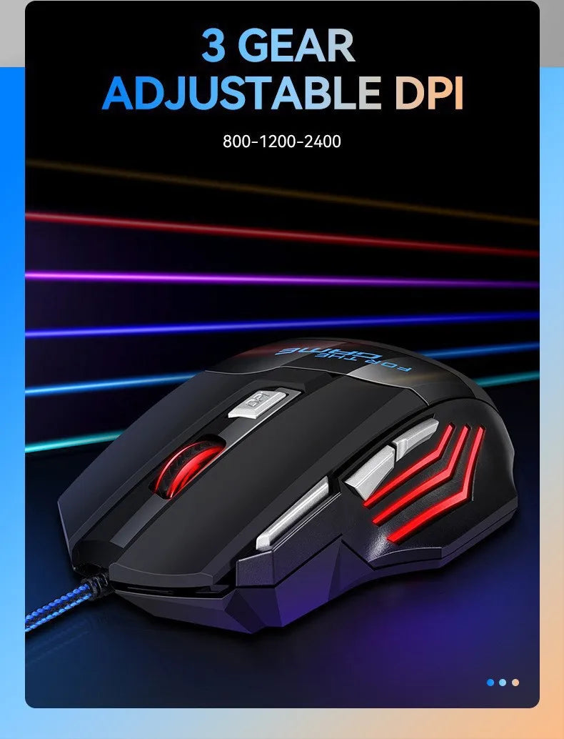 1 rato gaming USB Hyperspeed novo para PC, retroiluminado RGB, rato gaming ergonómico 7D para esports, com fios, para portátil e PC gamer