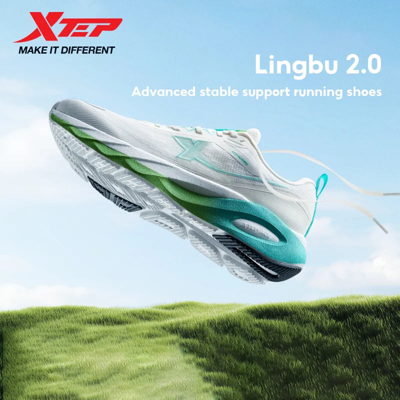 Xtep Lingbu 2.0 Running Shoes Male 2025 Spring ACE Support Feather Foam Sports Shoes Stability Advanced Sneakers 875119110001