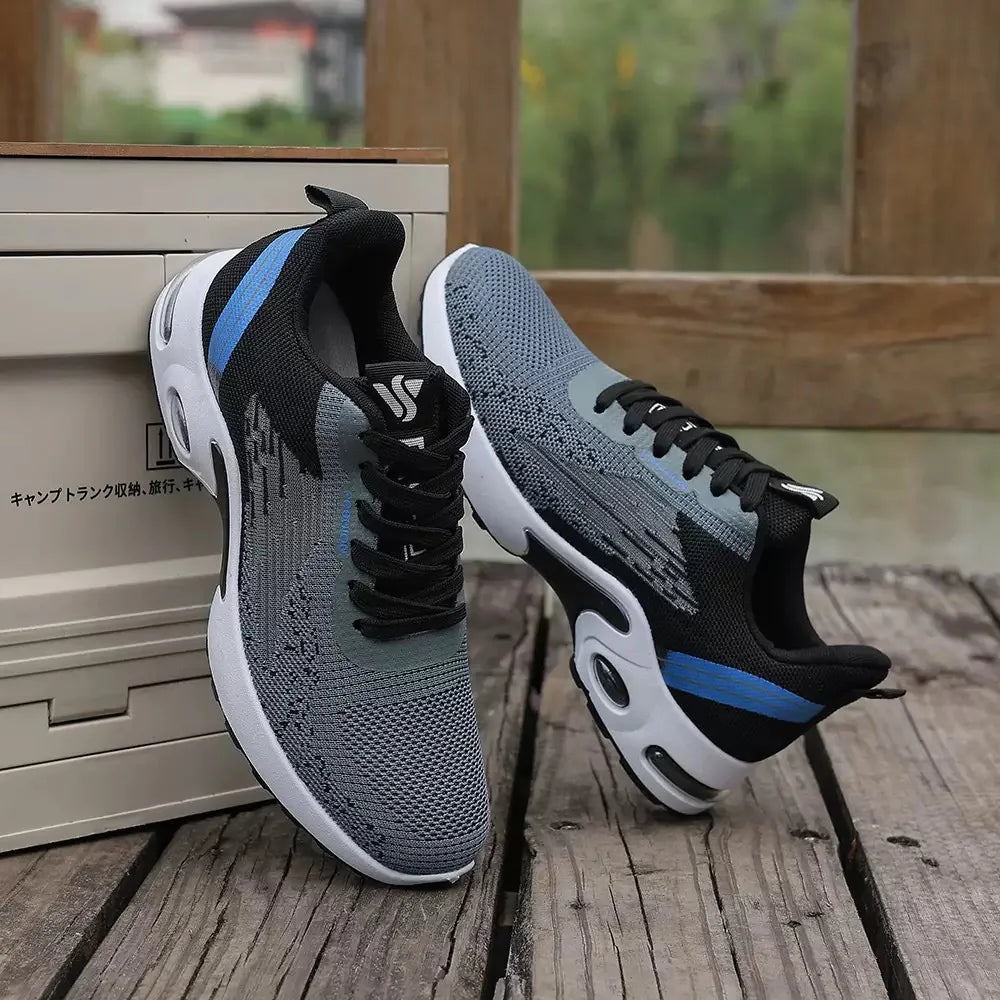 Scarpe da uomo, scarpe casual da uomo, mesh traspirante, ammortizzate ad aria, suola morbida, scarpe sportive alla moda color block