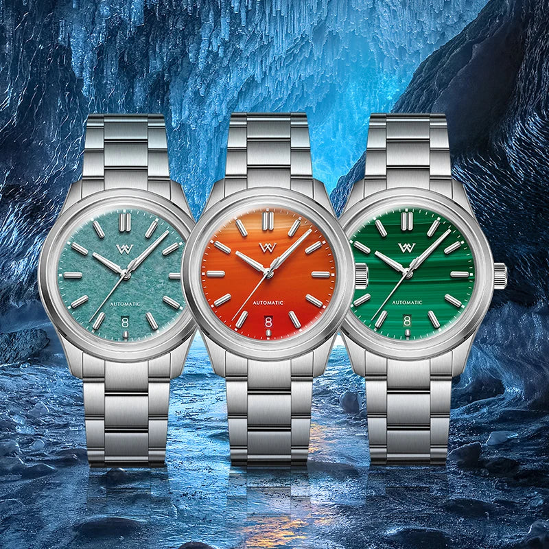WM Watch Automatic Mechanical Watch Gemstone Series NH35 100M Water Resistant AR Coated Sapphire Welly Merck Man Watches WM225