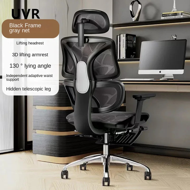 UVR Computer Gaming Chair Ergonomic Design Backrest Armchair Comfortable Reclining Boss Chair Lift Swivel Mesh Office Chair