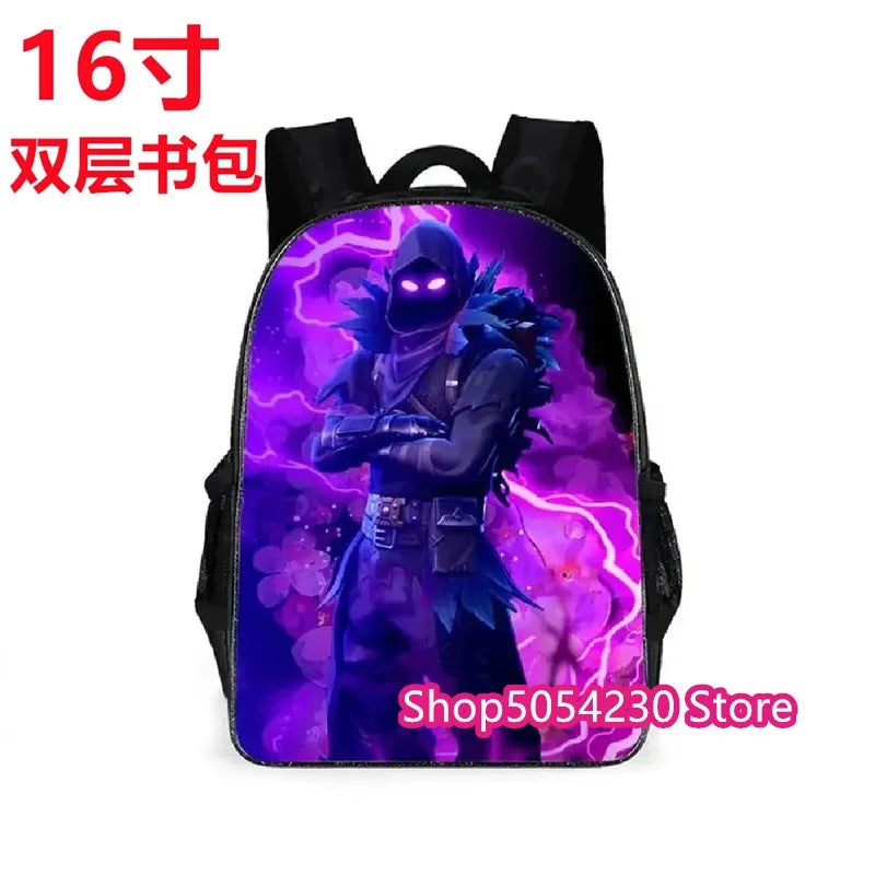 Mochila Fortnited de 3 piezas para niños Victory Game, 16 pulgadas, resistente al agua, mochila preescolar moderna, mochilas escolares para primaria