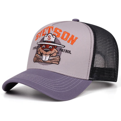2025 Fashion Cartoon New Truck Hat STETSON Groundhog Net Hat Street Hip Hop Hat Outdoor Sports Sunshade Hat Baseball Hat Unisex