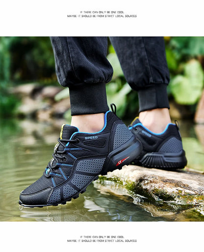 Sapatos de Caminhada para Homem Todo-o-Terreno, Calçado Desportivo Outdoor em Malha Respirável, Antiderrapante e Resistente ao Desgaste, Sapatos de Caminhada e Ciclismo Outdoor