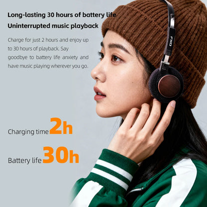 Auriculares Bluetooth On-Ear FIIO EH11 – Diadema inalámbrica Hi-Res LDAC con graves, batería de 30H, conexión a dos dispositivos y diseño retro ligero