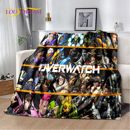 Overwatch Game Gamer D.Va Reaper Soft Plush Blanket, Flannel Blanket Throw Blanket for Living Room Bedroom Bed Sofa Picnic Kid 3D