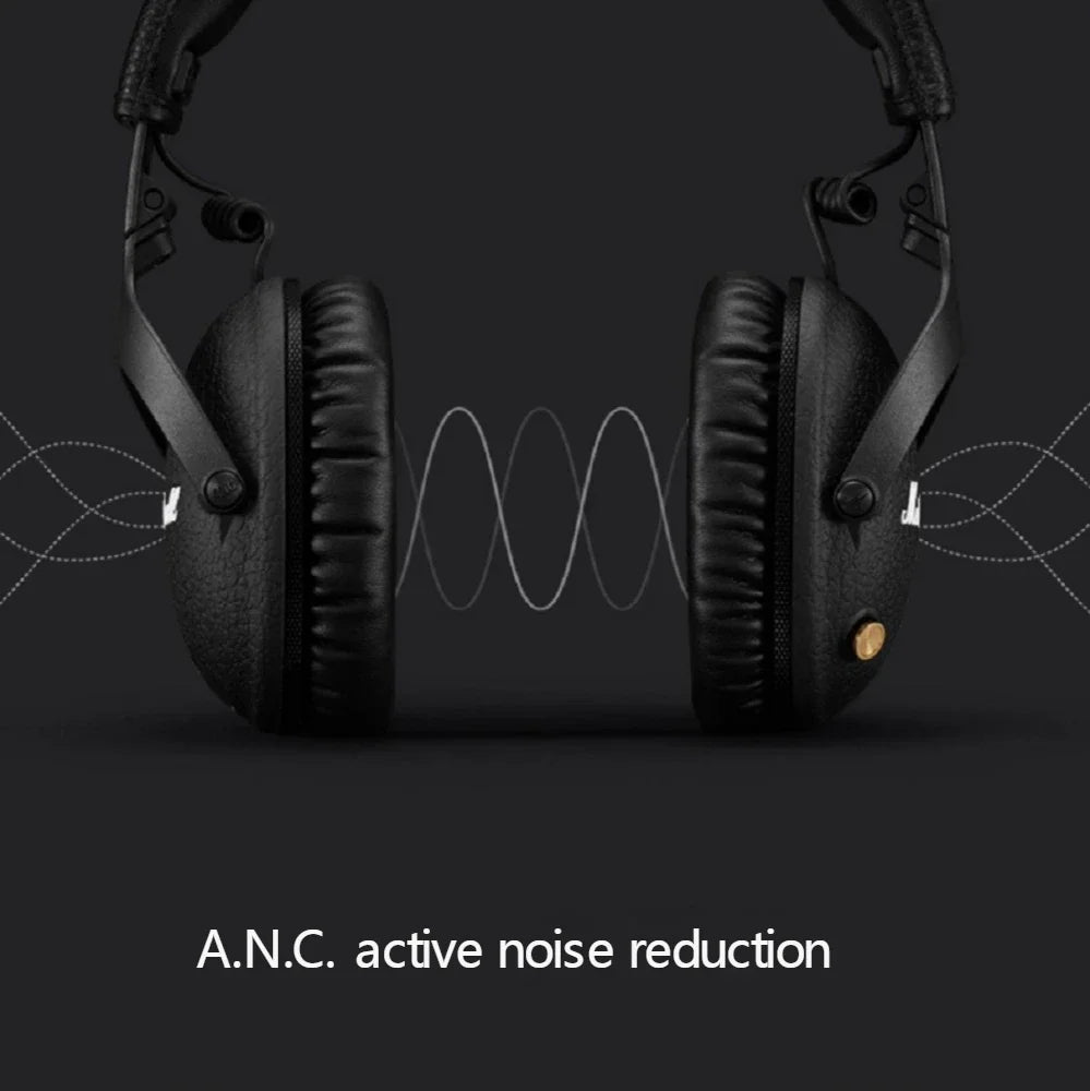 Auscultadores sem fios com cancelamento de ruído Marshall MONITOR II A.N.C. – Headset Bluetooth premium over-ear com graves profundos, microfone e áudio para gaming