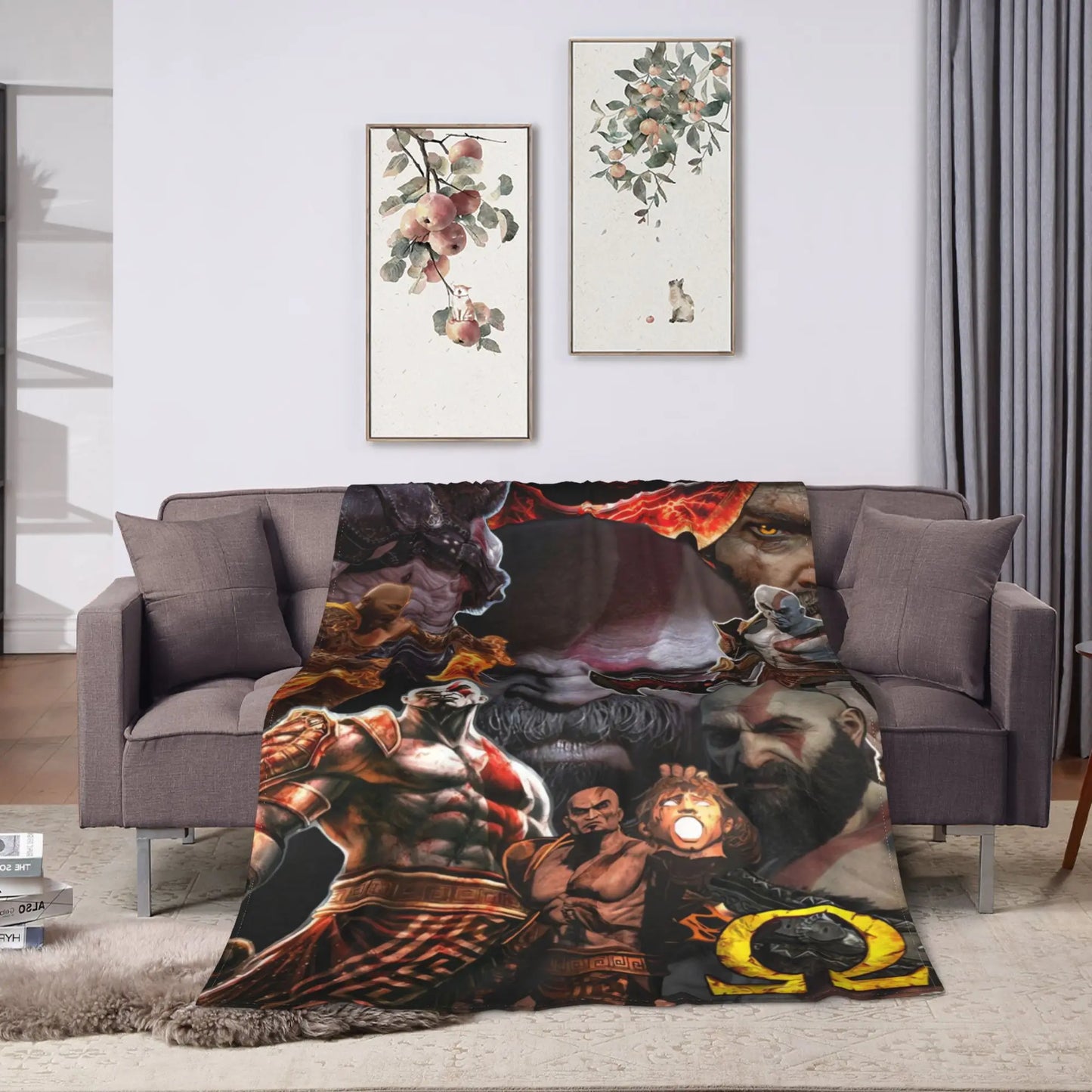 God of War Game Gamers Kratos Blanket Quality Super Soft  Throw Blanket Spring Decorative Couch Chair Sofa Bed Pattern Bedspread