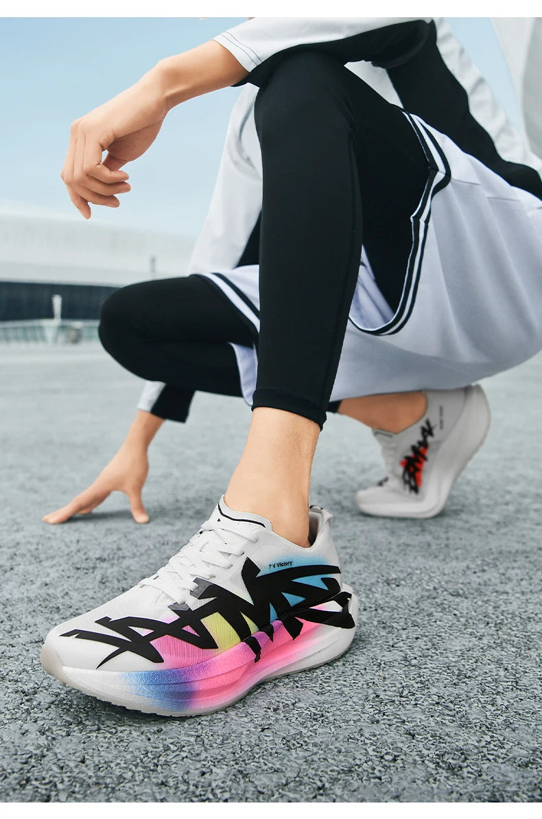 Sports Shoes for Men, Casual Running Shoes, Unisex Jogging Shoes, Popcorn Outsole, Lightweight Breathable Sports Shoes, Women's Non-Slip Shock-Absorbing Athletic Running Shoes 34-44