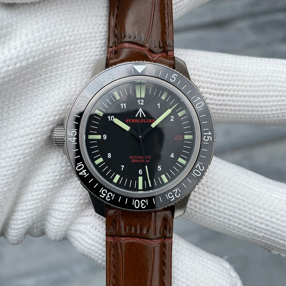 STEELFLIER Official SF783 NH35 Automatic Mechanical Watches Ceramic Bezel Super Luminous 20Bar Waterproof Luxury Dive Watch Men