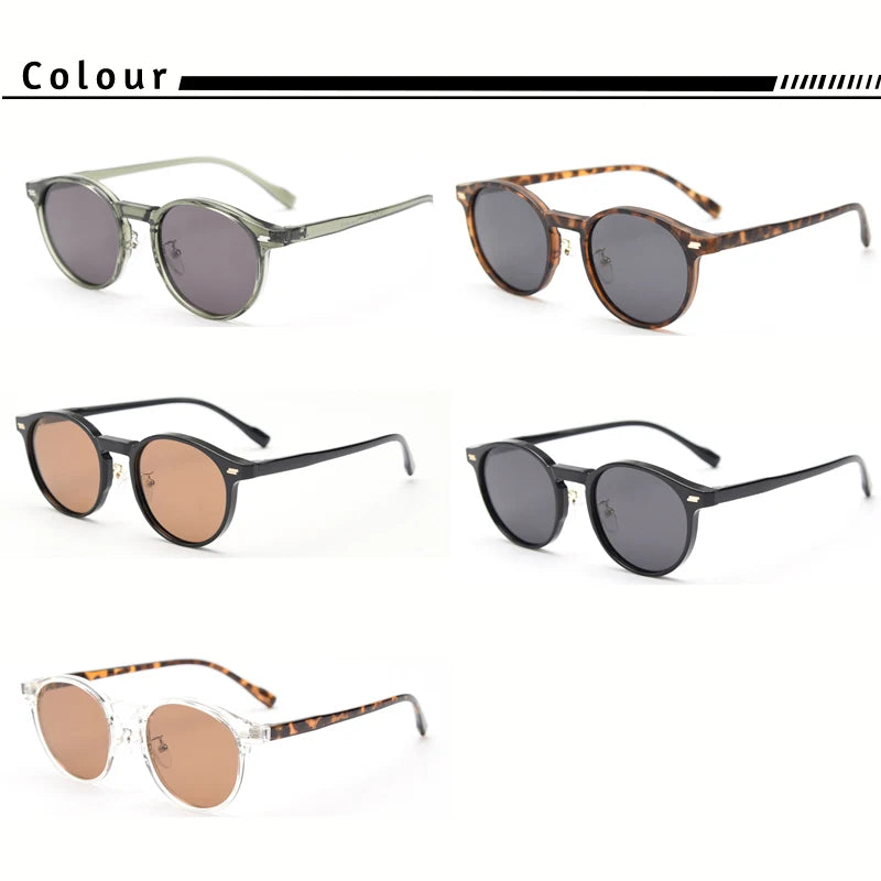 HBK Fashion Polarized Sunglasses Men Round TR90 Frame Fashion Sun Glasses Women Driving Sports UV400 Lunette De Soleil Homme