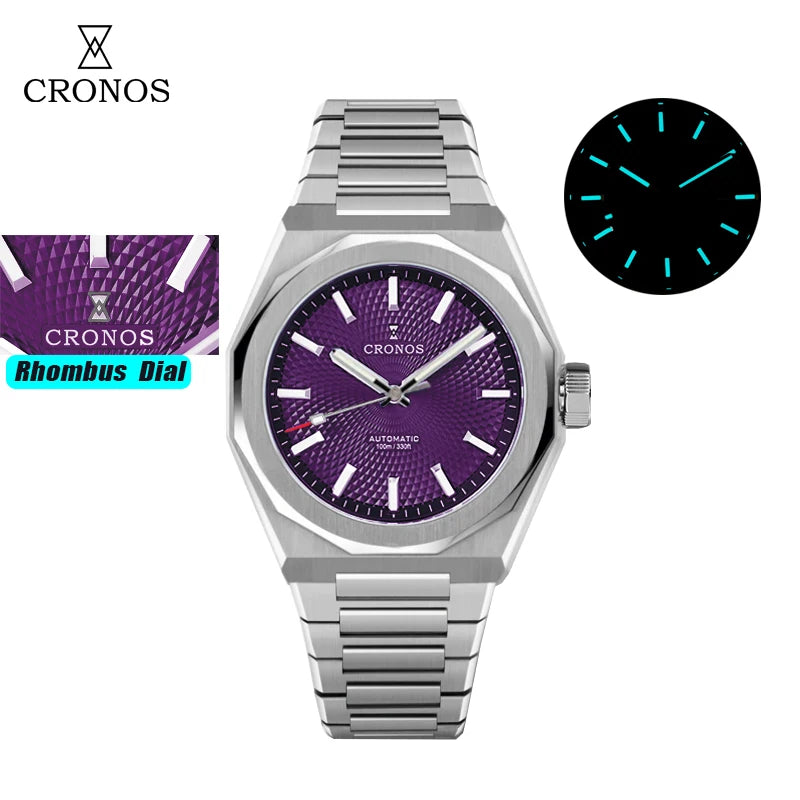 Cronos Luxury Men Watch 36mm Automatic PT5004 Miyota 90S5 Wristwatches Sapphire 10ATM See-through Case Back L6050  reloj hombre