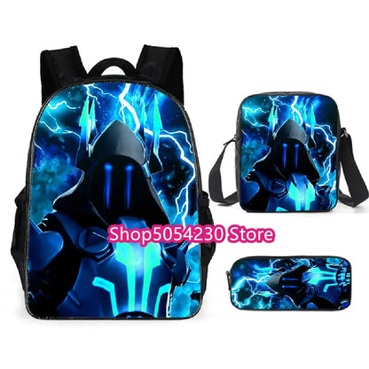 Mochila Fortnited de 3 piezas para niños Victory Game, 16 pulgadas, resistente al agua, mochila preescolar moderna, mochilas escolares para primaria