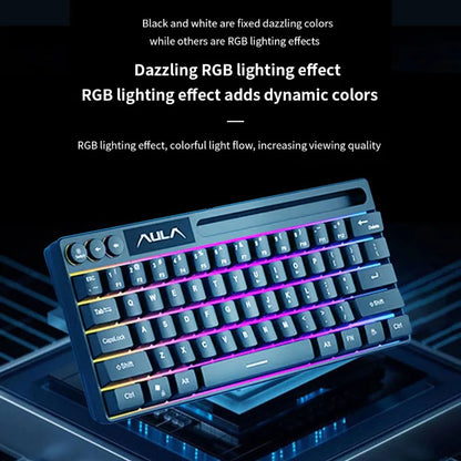 AULA F3061 Mechanical Touch Feel Keyboard 61 Keys Wired Mini Keyboard RGB Backlight Keyboard Desktop Laptop Game Keyboard