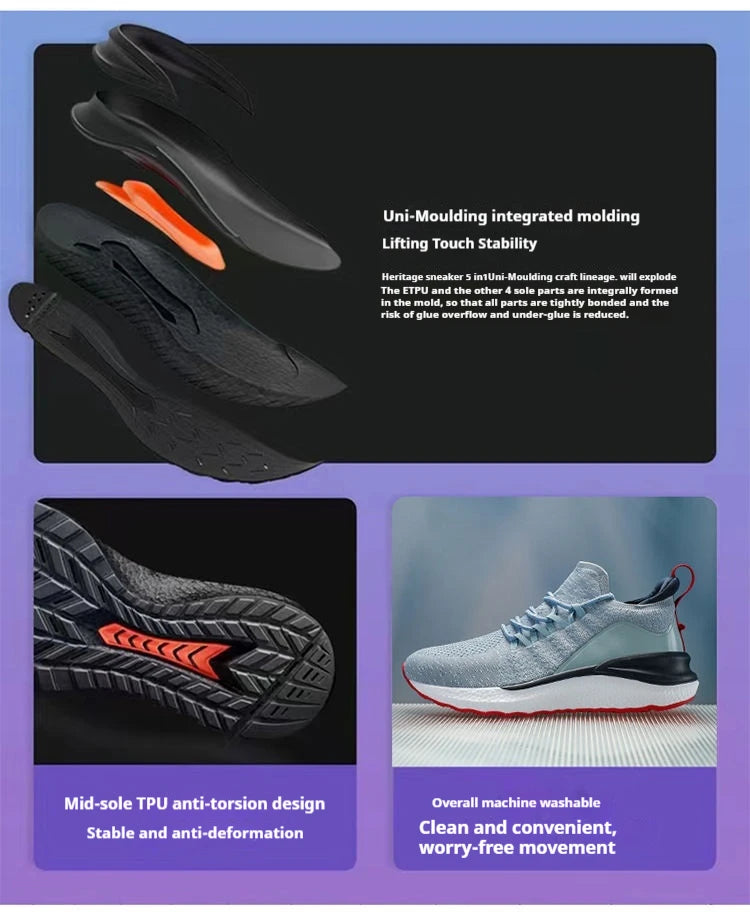 NEW Mijia Sport Shoes 4 Lightweight Ventilated Elastic Knitting Leisure Breathable Non-Slip Running Trainer Sneakers