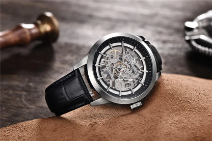 PAGANI DESIGN New Skeleton Men's Mechanical Watches Top Luxury Automatic Watch Men Blue Leather Waterproof Wrist watch Men