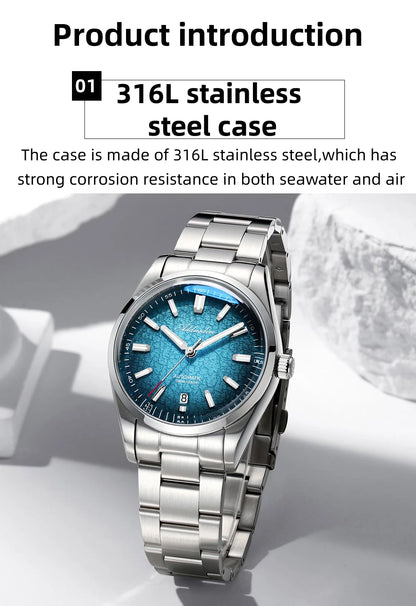 ADDIESDIVE New 2026 Luxury Men's Mechanic Quartz Analog Watch Super Luminous Steel Watch 10Bar Bubble Glass Personalized Watches