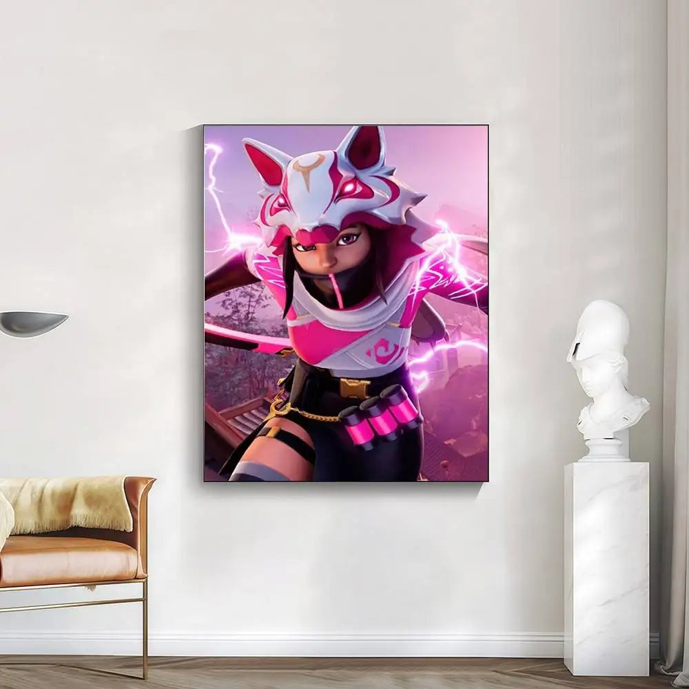 Autocolante poster F-FORTNITE cool em alta definição, ideal para valorizar as paredes da casa e do quarto, disponível em diversos estilos.