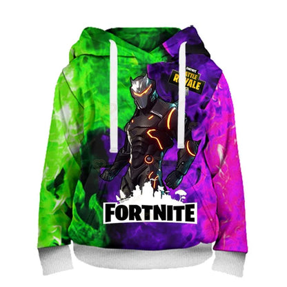 Sweatshirt Fortnite para Crianças Victory Royale 3D com Capuz Estampado para Homem, Mulher e Criança, Pullover Streetwear Gaming para Presentes de Aniversário