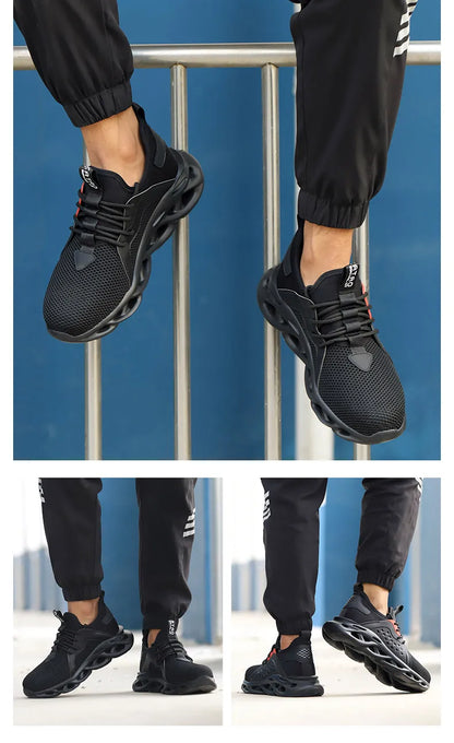 Chaussures de sécurité de travail pour hommes, baskets de travail légères et indestructibles, chaussures de sécurité à bout en acier, bottes de protection de sécurité, chaussures de toiture