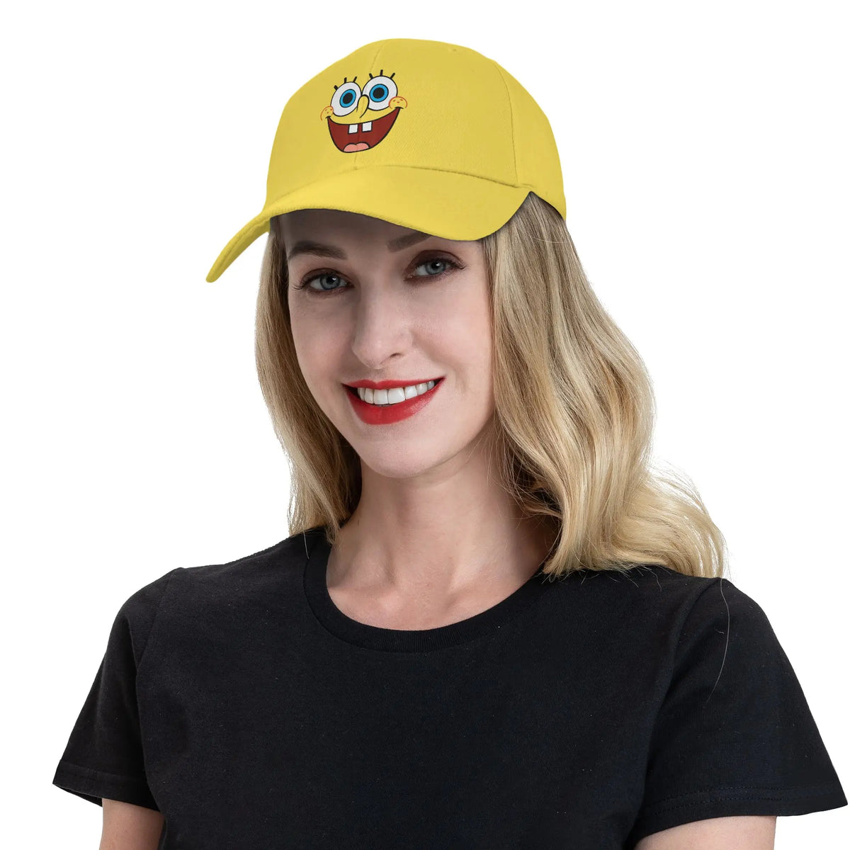 Καπέλο μπέιζμπολ Spongebobs με μεγάλο χαμογελαστό πρόσωπο, ανοιξιάτικο, στυλ y2k, ρετρό καπέλο τύπου «trucker» για ζευγάρια, γυναίκες, τένις, σκέιτ, καπέλα μπέιζμπολ