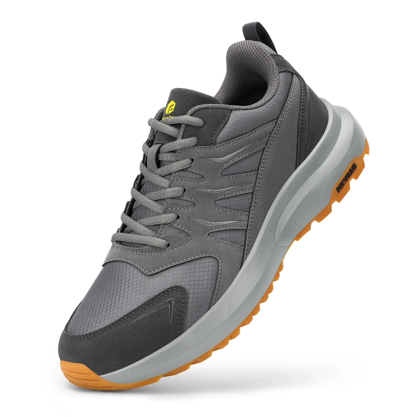 FitVille Extra Wide Sneakers For Men Hiking Walking Shoes Wide Toe Box Lightweight Running Shoes For Flat Feet With Arch Support