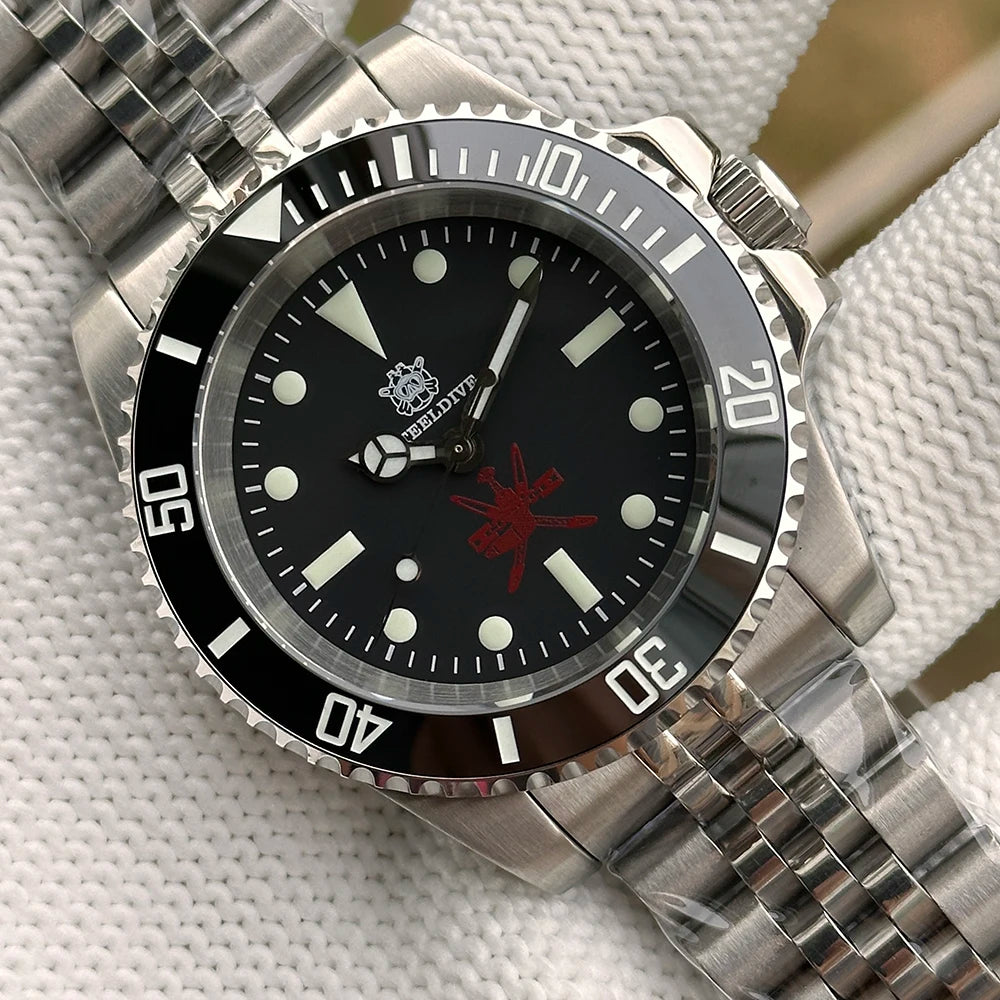 STEELDIVE SD1954 Black Dial 41MM Stainless Steel NH35 Automatic Movement What Ghost Mens 300M Dive Watch  Sapphire Glass