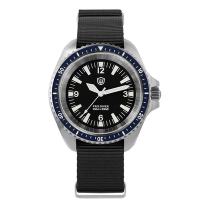 Reloj para hombre Watchdives WD1980 V3 38mm Vintage VH31 Ronda 515 con movimiento de cuarzo, segundero continuo, luminoso y cristal de zafiro