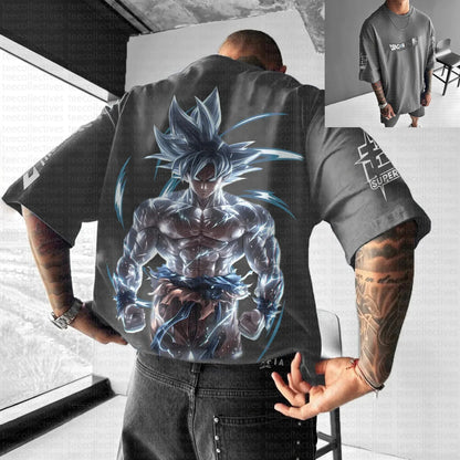 T-shirt de verão 2025 Son Goku Dragon Ball Anime para homem, estilo Harajuku oversized retro street, top unissexo casual largo de manga curta para mulher