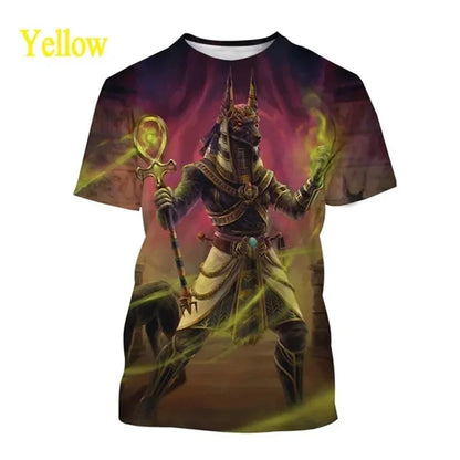 Grim Reaper Anubis T-shirts 3D-trykt oldegyptisk gud T-shirt Egyptens øje Farao Mode Harajuku kortærmet T-shirt