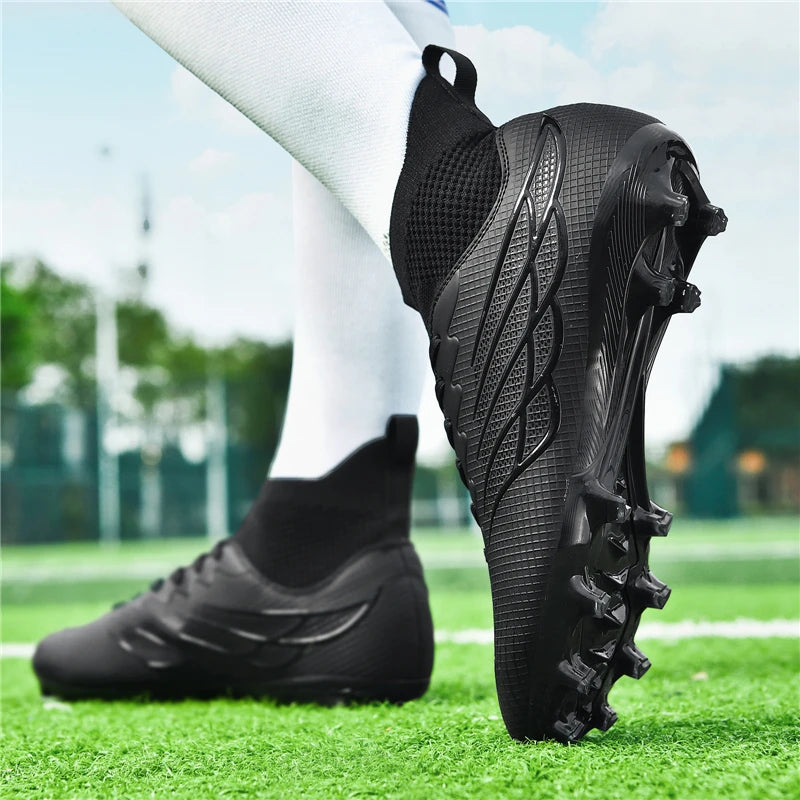 Superfly FG Football Boots Outdoor Soccer Cleats Black Shoes Soft Sport Professional Shoes Breathable Comfortable Boots Plus Size