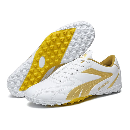Scarpe da calcio da uomo traspiranti, scarpini da football e futsal ultraleggeri, sneaker professionali da allenamento unisex, tacchetti per erba e sport da partita