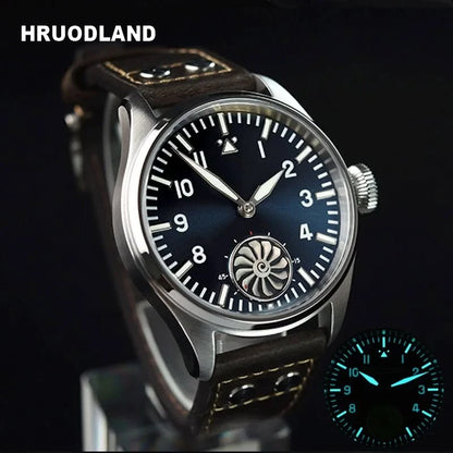 Hruodland 2025 New Pilot ST3620 Men's Manual Mechanical Watch 43MM Sapphire Waterproof 10Bar BGW-9 Retro Watch for Men