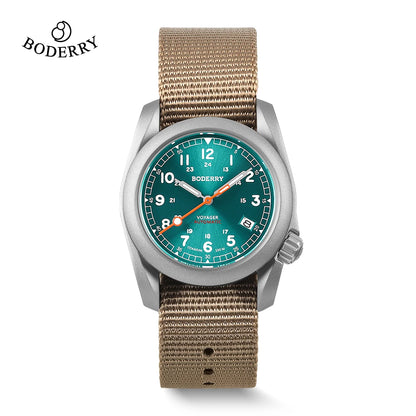 Boderry Field Watch VOYAGER Men's Watches 100M Waterproof Titanium Automatic Luminous For Seiko Movement Wristwatch