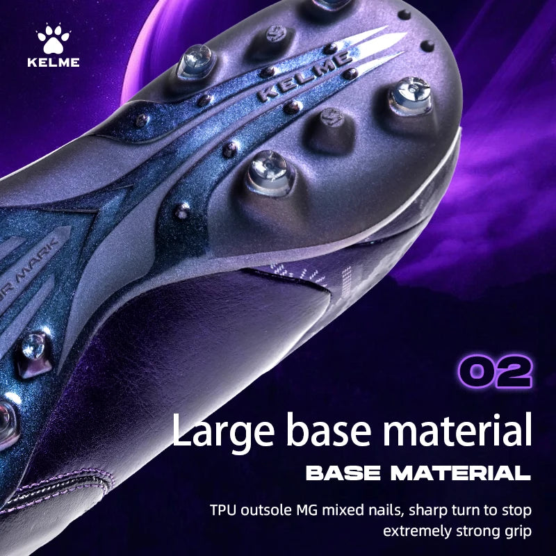 Kelme Kangaroo Leather MG Soccer Shoes Professional Match Sports Football Shoes Outdoor Anti-Slip Football Boots