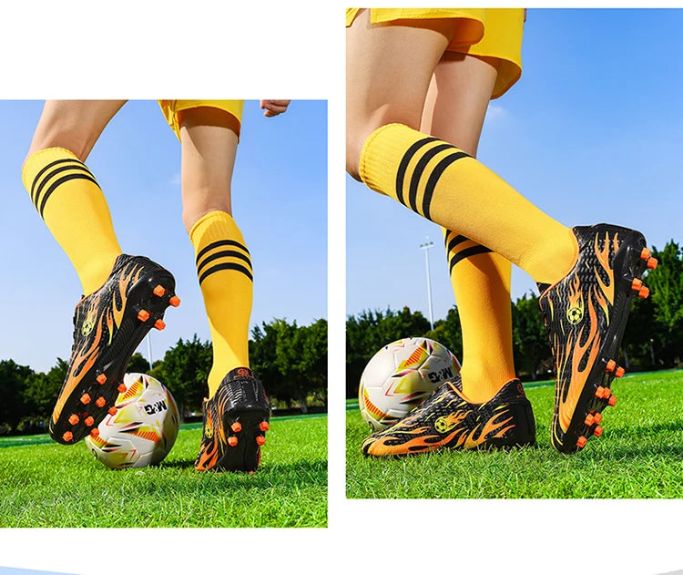 Men Professional Football Boots Cleats Boys Soccer Shoes Ankle Support Cleats Youth Outdoor Match Training Sneakers Non-slip.