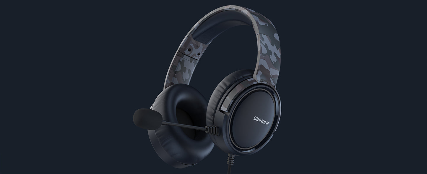 Gaming Headset with Mic for PC PS5 PS4 Xbox One Switch, Wired Gamer Headphones Over-Ear Headphones