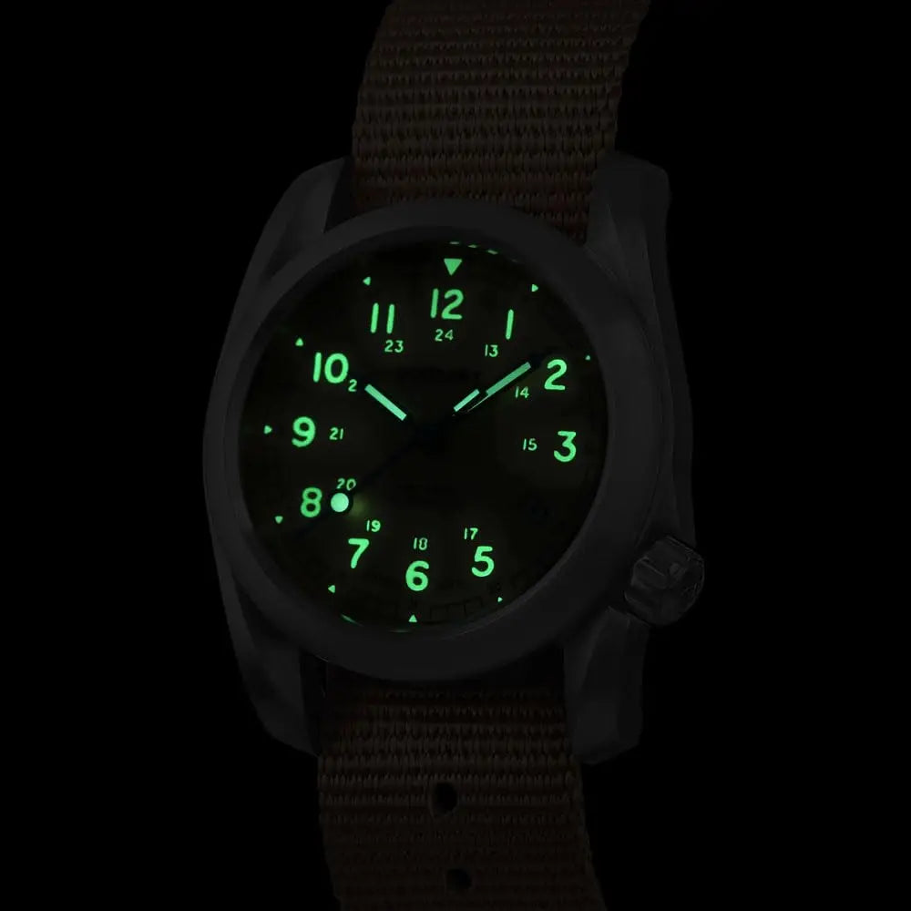 BODERRY Men Automatic Watch 40MM Titanium Pilot Sport Mechanical Wristwatch 100m Waterproof Sapphire C3 Luminous NH35