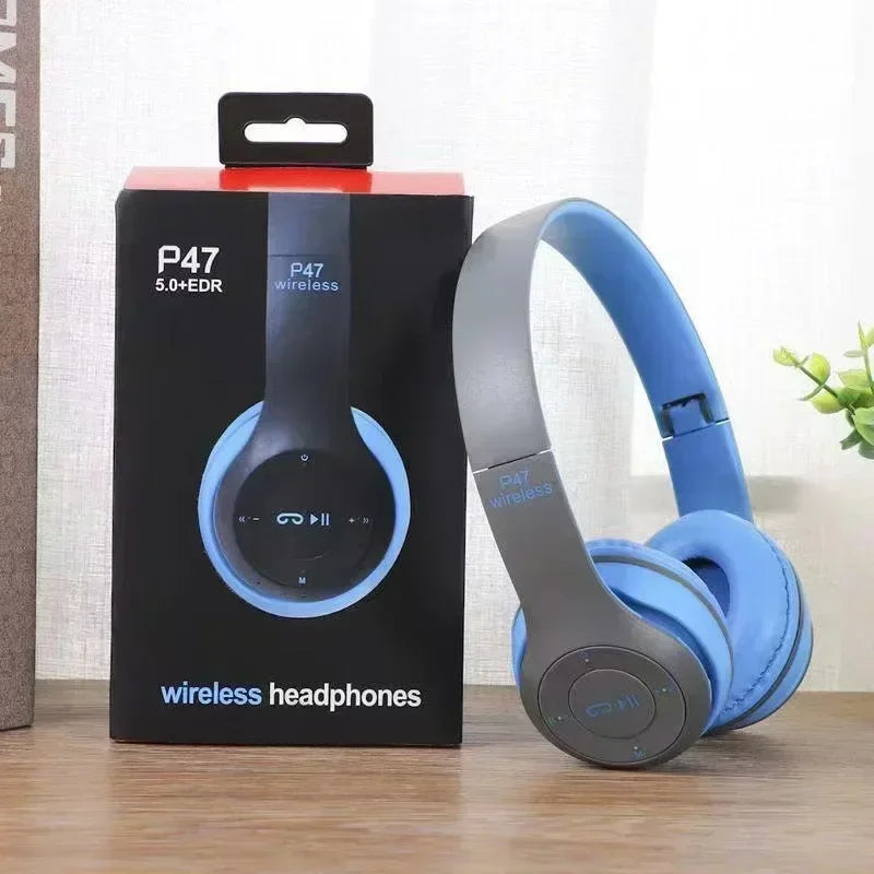 P47 Wireless Bluetooth Headphone With Mic Noise Cancelling Headsets Stereo Sound Earphones Sports Gaming Headphones Supports PC