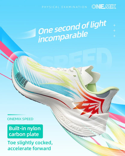 ONEMIX 2025 Sapatilhas de Corrida Desportivas para Homem e Mulher com Placa de Carbono, Respiráveis, Amortecimento, Antiderrapantes, PB, Leves e com Retorno de Energia