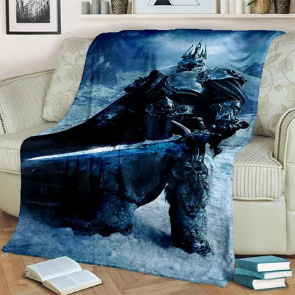 3D World of Warcraft Game WOW Lich King DH Blanket,Soft Throw Blanket for Home Bedroom Bed Sofa Picnic Travel Office Cover Kids