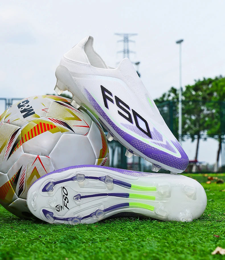 New Men's Football Boots, Non-Slip Outdoor Sneakers, Match Grass Cleats, High-Quality Soccer Shoes, Futsal, Hot-Selling High-Top Light Boots
