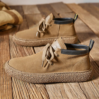 Pantofi casual din piele de căprioară pentru bărbați, de marcă de lux, din piele naturală, realizați manual, cu design antiderapant, pentru primăvară și toamnă
