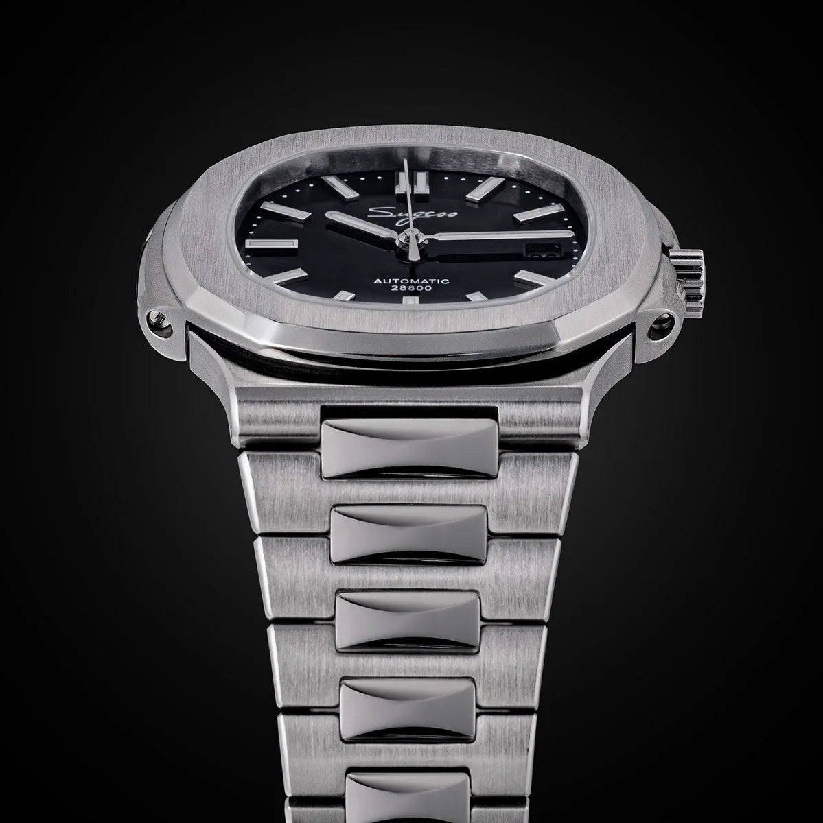 Sugess Man Watch Automatic Mechanical Wristwatches Miyota 9015 Movement MOP Dial Luminous Waterproof 5bar Bracelet Luxury S466