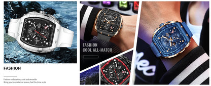 Relógio de Homem LIGE — Moda de Luxo, Impermeável, Bracelete em Silicone, Quartzo, Luminoso, Desportivo, Data Automática e Cronógrafo Simples