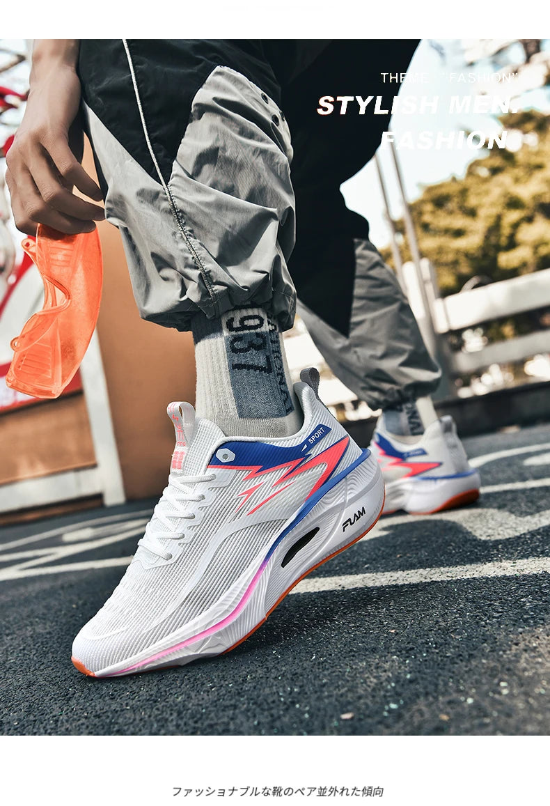 Men's Sports Running Shoes Marathon Air Cushion Breathable Lightweight Comfortable Women's Outdoor Athletic Sneakers Jogging Tennis