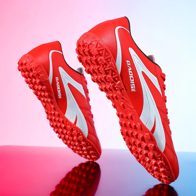 Scarpe da calcio da uomo traspiranti, scarpini da football e futsal ultraleggeri, sneaker professionali da allenamento unisex, tacchetti per erba e sport da partita